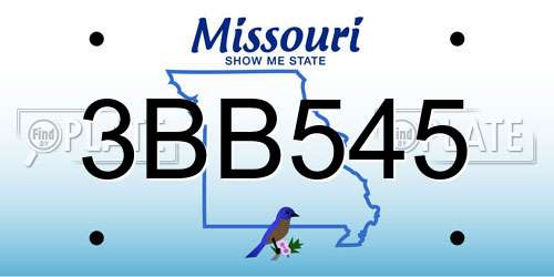 3BB545 Missouri License Plate