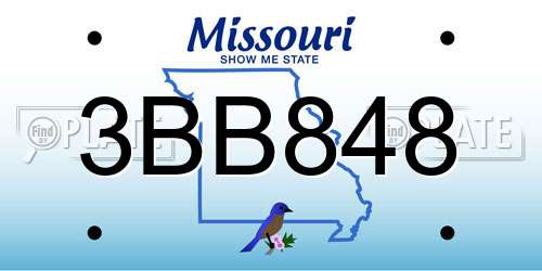3BB848 Missouri License Plate