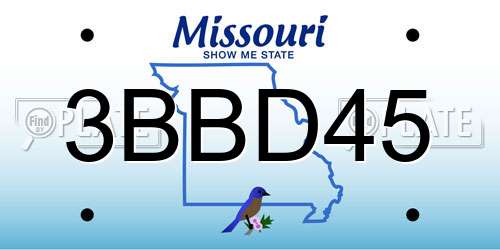 3BBD45 Missouri License Plate