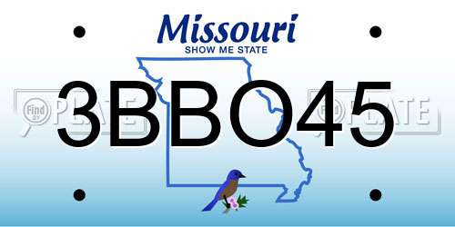 3BBO45 Missouri License Plate