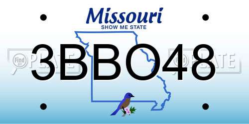 3BBO48 Missouri License Plate