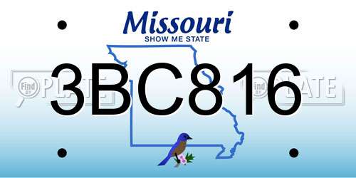 3BC816 Missouri License Plate