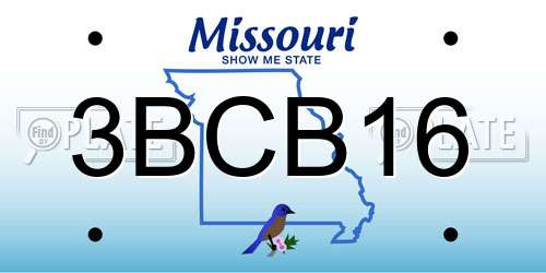 3BCB16 Missouri License Plate