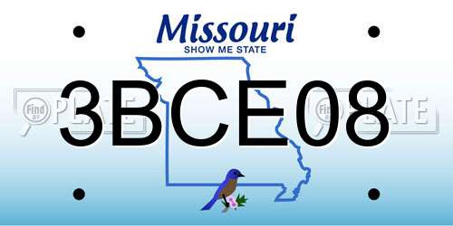 3BCE08 Missouri License Plate
