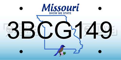 3BCG149 Missouri License Plate