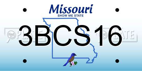 3BCS16 Missouri License Plate