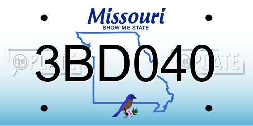 3BD040 Missouri License Plate