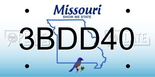 3BDD40 Missouri License Plate