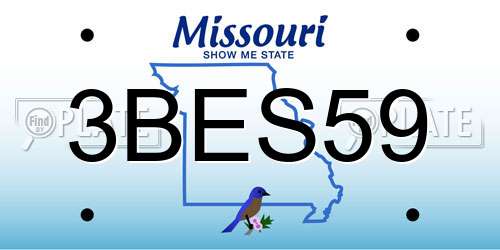 3BES59 Missouri License Plate