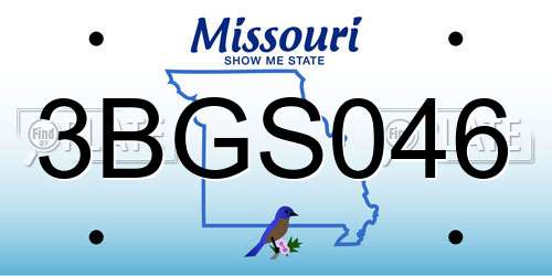3BGS046 Missouri License Plate