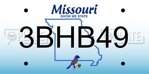 3BHB49 Missouri License Plate