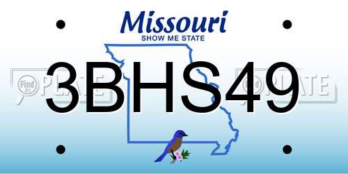 3BHS49 Missouri License Plate