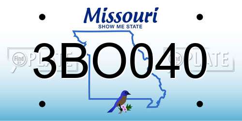 3BO040 Missouri License Plate