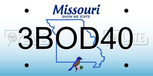 3BOD40 Missouri License Plate