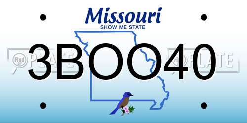 3BOO40 Missouri License Plate