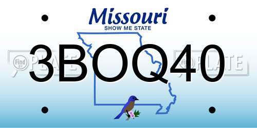 3BOQ40 Missouri License Plate