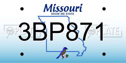 3BP871 Missouri License Plate