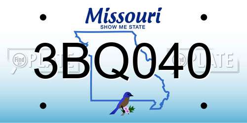 3BQ040 Missouri License Plate