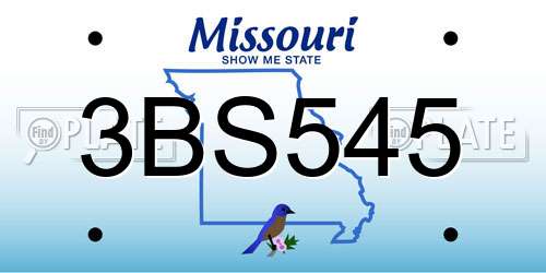 3BS545 Missouri License Plate