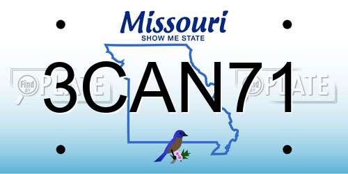 3CAN71 Missouri License Plate