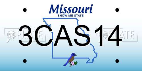 3CAS14 Missouri License Plate