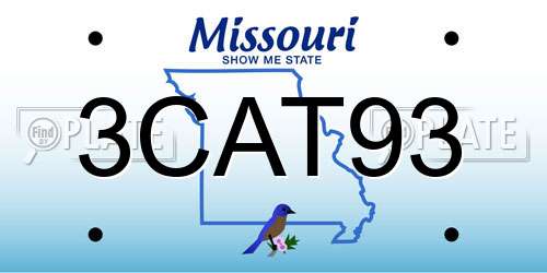 3CAT93 Missouri License Plate