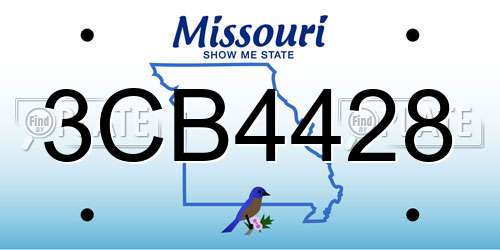 3CB4428 Missouri License Plate