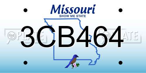 3CB464 Missouri License Plate
