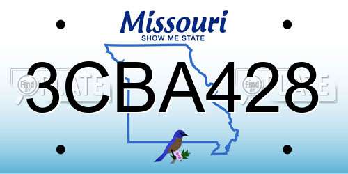 3CBA428 Missouri License Plate