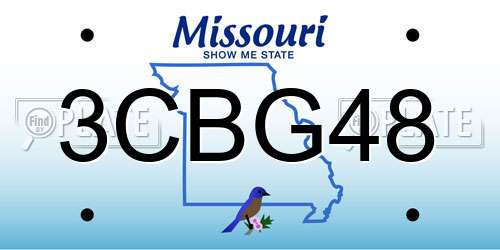 3CBG48 Missouri License Plate