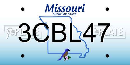 3CBL47 Missouri License Plate