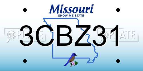 3CBZ31 Missouri License Plate