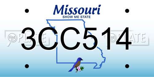 3CC514 Missouri License Plate