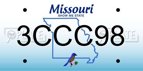 3CCC98 Missouri License Plate