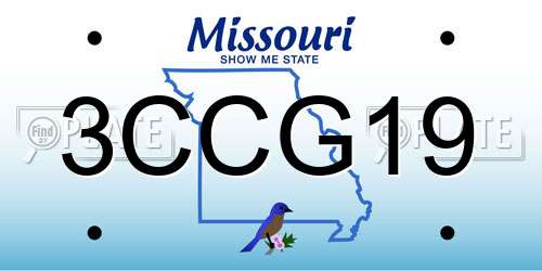 3CCG19 Missouri License Plate