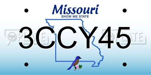 3CCY45 Missouri License Plate