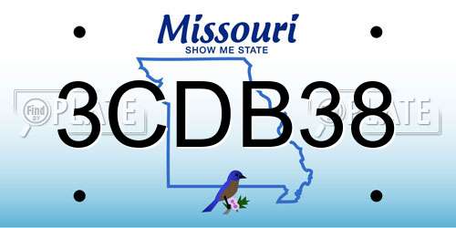 3CDB38 Missouri License Plate