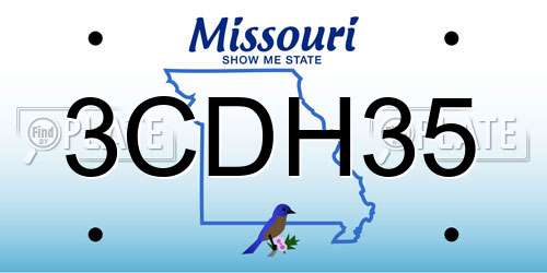 3CDH35 Missouri License Plate