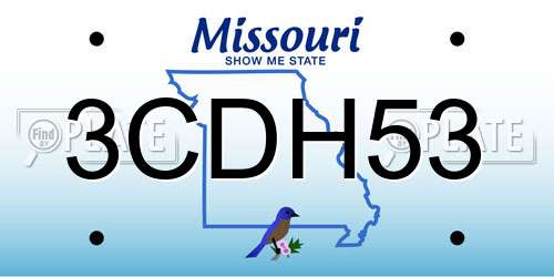 3CDH53 Missouri License Plate