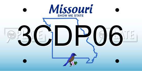 3CDP06 Missouri License Plate