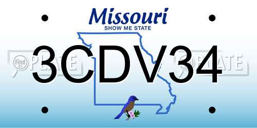3CDV34 Missouri License Plate