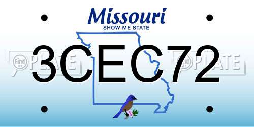 3CEC72 Missouri License Plate