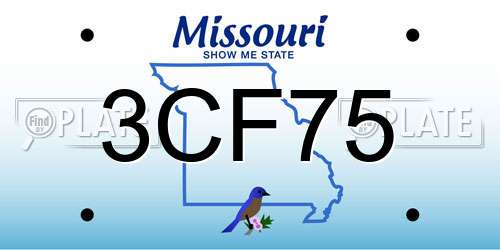 3CF75 Missouri License Plate