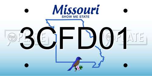 3CFD01 Missouri License Plate