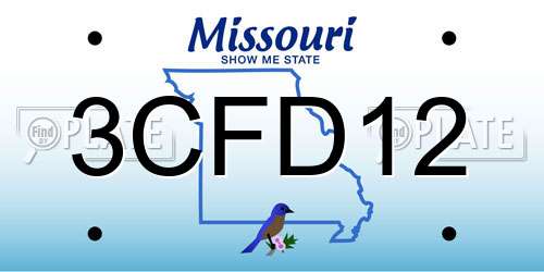 3CFD12 Missouri License Plate
