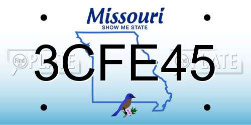 3CFE45 Missouri License Plate