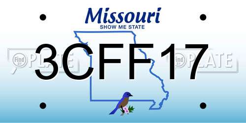 3CFF17 Missouri License Plate
