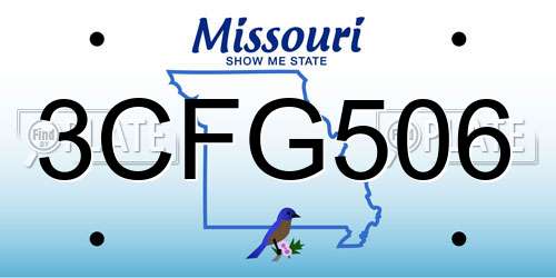 3CFG506 Missouri License Plate