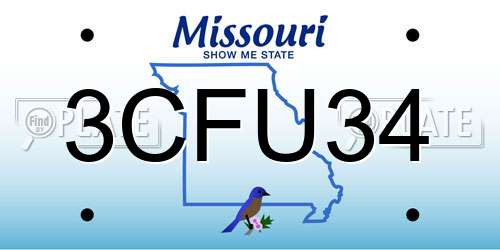 3CFU34 Missouri License Plate