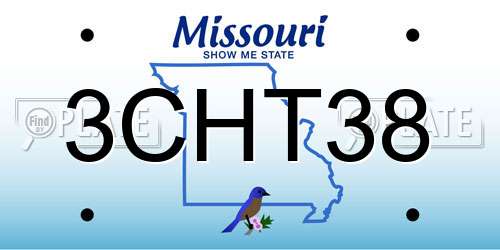 3CHT38 Missouri License Plate